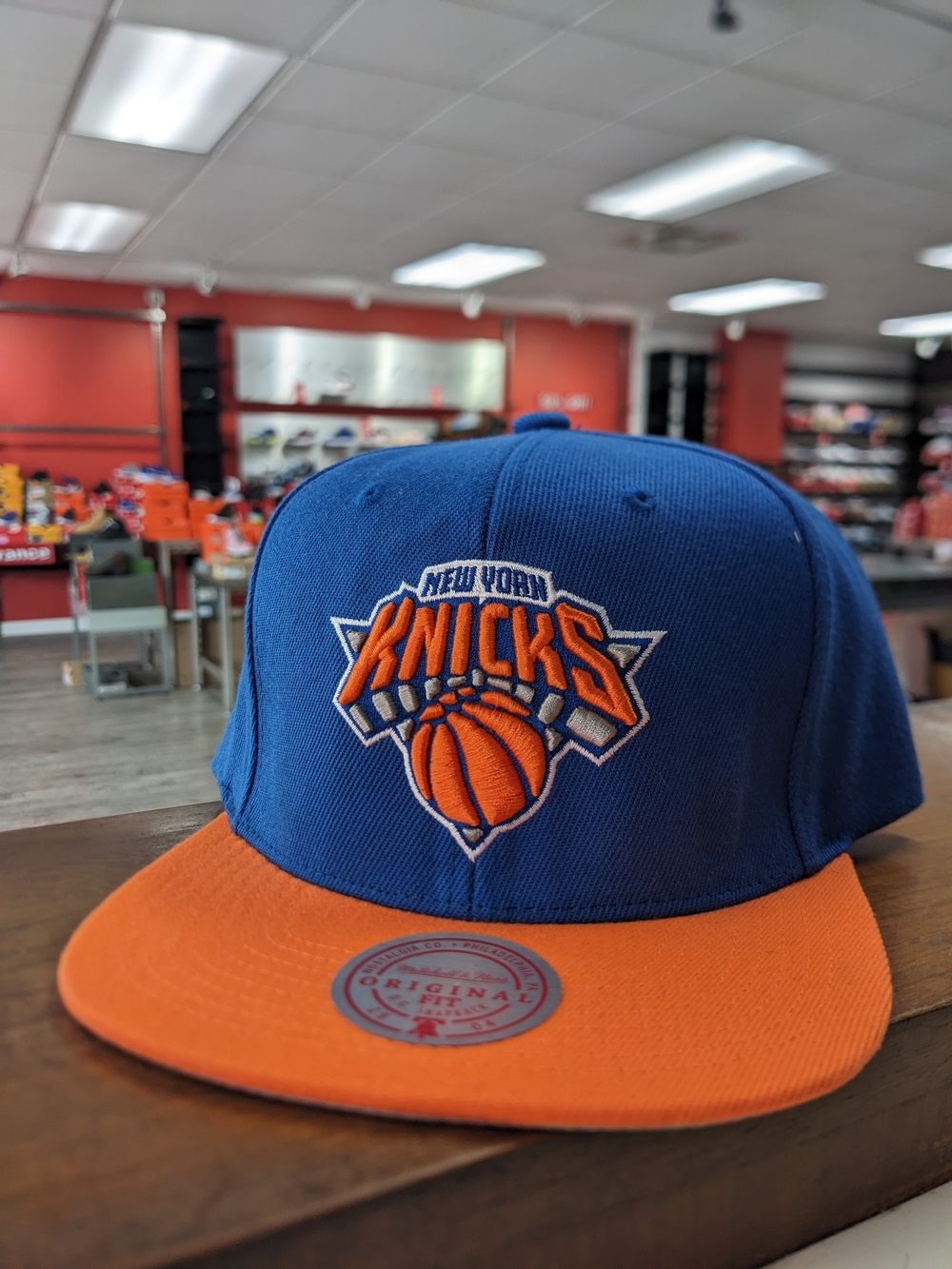 Brand NWT Mitchell & Ness Blue and Orange New York Knicks Hat
